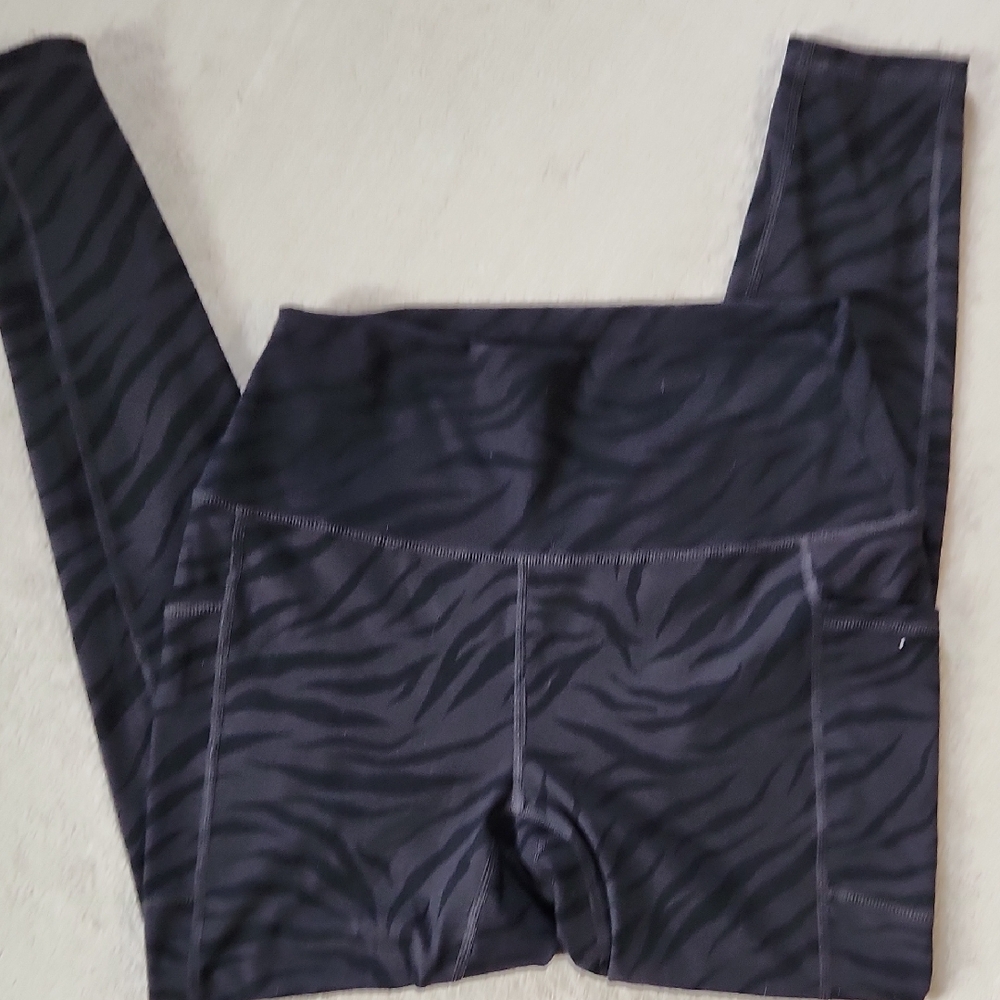 RBX Black Cheetah Leggings Full Length - Medium